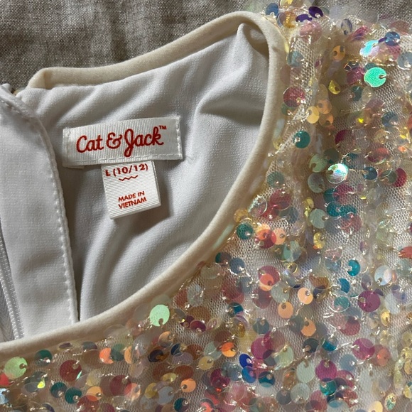 Cat & Jack Glittery Sequin Dresses - Peach and Multicolor - Picture 5 of 10